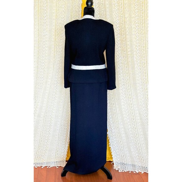 Vintage St. John Evening Crystal Embellished Formal Gown Skirt Set Size 14 - Picture 6 of 17